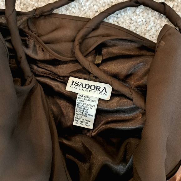 90s Vintage Isadora Brown Ruffle Dress - Picture 3 of 3